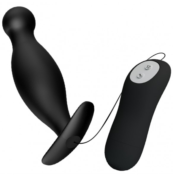 PRETTY LOVE Vibration Anal Pleasure Butt Plug (Black)